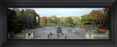 Framed Tourists in a park, Bethesda Fountain, Central Park, Manhattan, New York City, New York State, USA Print