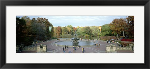 Framed Tourists in a park, Bethesda Fountain, Central Park, Manhattan, New York City, New York State, USA Print