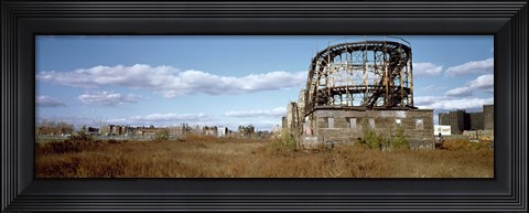 Framed Abandoned rollercoaster in an amusement park, Coney Island, Brooklyn, New York City, New York State, USA Print