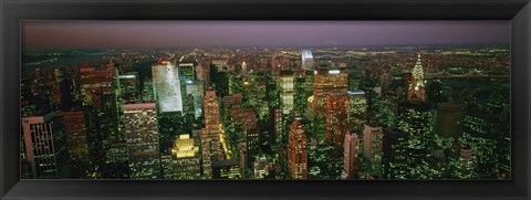 Framed Skyscrapers at night, New York City, New York State, USA Print
