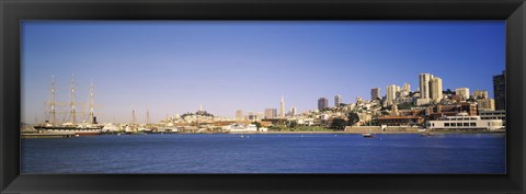 Framed Sea with a city in the background, San Francisco, California Print