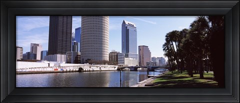 Framed Buildings viewed from the riverside, Hillsborough River, University Of Tampa, Tampa, Hillsborough County, Florida, USA Print