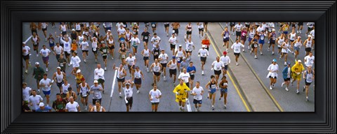 Framed People running in a marathon, Chicago Marathon, Chicago, Illinois, USA Print