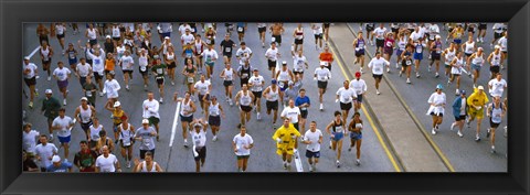 Framed People running in a marathon, Chicago Marathon, Chicago, Illinois, USA Print