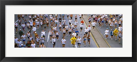 Framed People running in a marathon, Chicago Marathon, Chicago, Illinois, USA Print