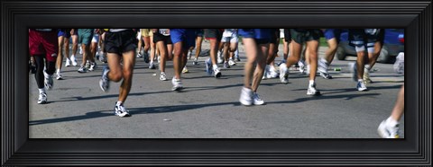 Framed Low section view of people running in a marathon, Chicago Marathon, Chicago, Illinois Print