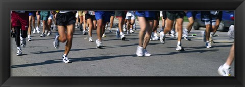 Framed Low section view of people running in a marathon, Chicago Marathon, Chicago, Illinois Print