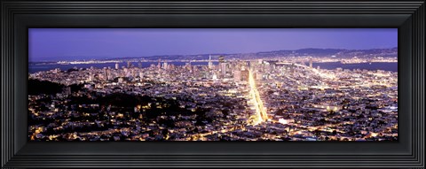 Framed Aerial view of a city, San Francisco, California, USA Print