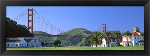 Framed Bridge viewed from a park, Golden Gate Bridge, Crissy Field, San Francisco, California, USA Print