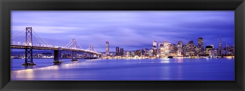 Framed Bay Bridge at Dusk, San Francisco, California Print