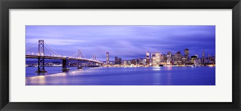 Framed Bay Bridge at Dusk, San Francisco, California Print