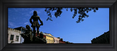 Framed Statues in front of buildings, French Market, French Quarter, New Orleans, Louisiana, USA Print