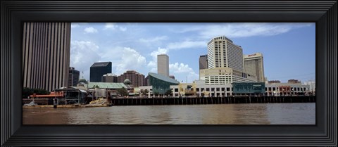 Framed Buildings viewed from the deck of a ferry, New Orleans, Louisiana, USA Print
