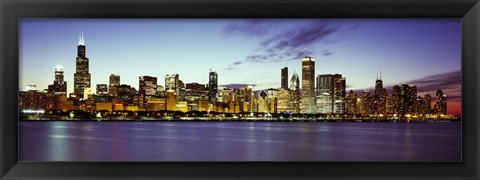 Framed Buildings at the waterfront, Lake Michigan, Chicago, Cook County, Illinois, USA Print