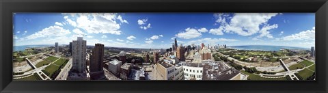 Framed 360 degree view of a city, Chicago, Cook County, Illinois, USA Print