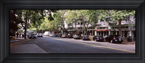 Framed Cars parked at the roadside, College Avenue, Claremont, Oakland, Alameda County, California, USA Print