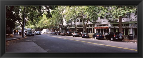 Framed Cars parked at the roadside, College Avenue, Claremont, Oakland, Alameda County, California, USA Print