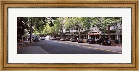 Framed Cars parked at the roadside, College Avenue, Claremont, Oakland, Alameda County, California, USA Print