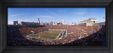 Framed Spectators watching a football match, Soldier Field, Lake Shore Drive, Chicago, Cook County, Illinois, USA Print