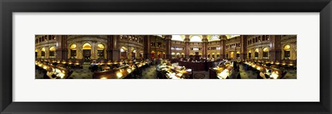 Framed Interiors of the main reading room of a library, Library Of Congress, Washington DC, USA Print