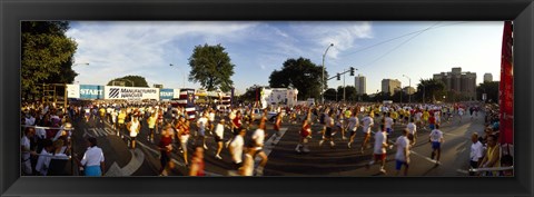 Framed People participating in a marathon, Chicago, Cook County, Illinois Print