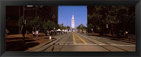 Framed Tourists at a market place, Ferry Building, San Francisco, California, USA Print