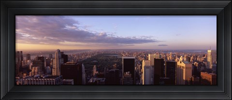 Framed Cityscape at sunset, Central Park, East Side of Manhattan, New York City, New York State, USA 2009 Print