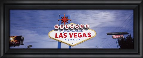 Framed Low angle view of Welcome sign, Las Vegas, Nevada, USA Print