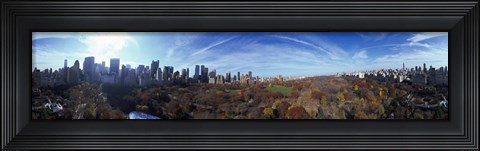 Framed 360 degree view of a city, Central Park, Manhattan, New York City, New York State, USA 2009 Print