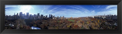 Framed 360 degree view of a city, Central Park, Manhattan, New York City, New York State, USA 2009 Print