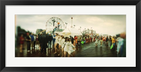 Framed People celebrating in Coney Island Mermaid Parade, Coney Island, Brooklyn, New York City, New York State, USA Print