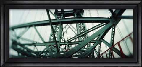 Framed Low angle view of a suspension bridge, Williamsburg Bridge, New York City, New York State, USA Print