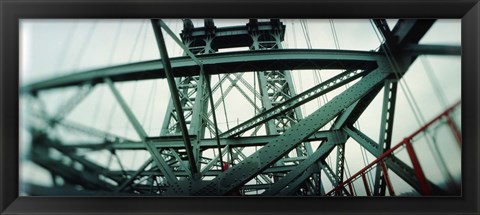 Framed Low angle view of a suspension bridge, Williamsburg Bridge, New York City, New York State, USA Print