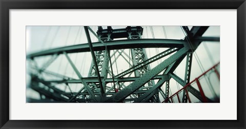 Framed Low angle view of a suspension bridge, Williamsburg Bridge, New York City, New York State, USA Print