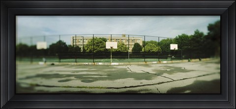 Framed Basketball court in a public park, McCarran Park, Greenpoint, Brooklyn, New York City, New York State, USA Print