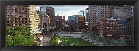 Framed Buildings in a city, Atlantic Avenue, Wharf District, Boston, Suffolk County, Massachusetts, USA Print