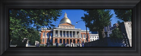 Framed Facade of a government building, Massachusetts State Capitol, Boston, Suffolk County, Massachusetts, USA Print