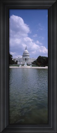 Framed Reflecting pool with a government building in the background, Capitol Building, Washington DC, USA Print