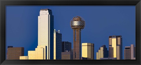 Framed Skyline View with Reunion Tower, Dallas TX Print