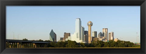 Framed Daytime View of the Dallas, Texas Skyline Print