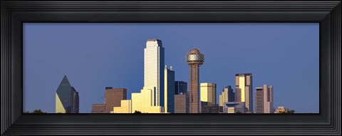 Framed Dallas Skyline with Skyscrapers Print