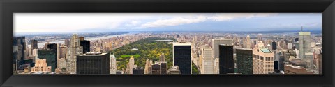 Framed Aerial view of a city, Central Park, Upper Manhattan, Manhattan, New York City, New York State, USA Print