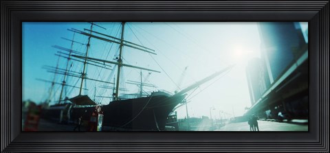 Framed Sailboat at the port, South Street Seaport, Manhattan, New York City, New York State, USA Print