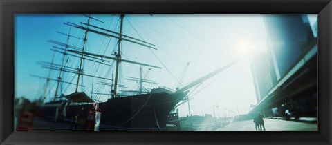 Framed Sailboat at the port, South Street Seaport, Manhattan, New York City, New York State, USA Print