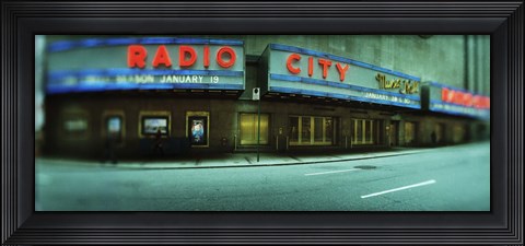 Framed Stage theater at the roadside, Radio City Music Hall, Rockefeller Center, Manhattan, New York City, New York State, USA Print