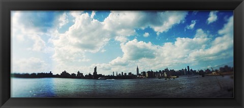 Framed Manhattan skyline viewed from East River Park, East River, Williamsburg, Brooklyn, New York City, New York State, USA Print