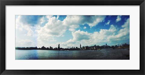 Framed Manhattan skyline viewed from East River Park, East River, Williamsburg, Brooklyn, New York City, New York State, USA Print