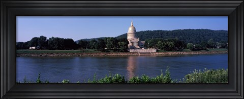 Framed West Virginia State Capitol from the Riverside, Charleston, West Virginia Print