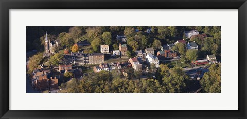 Framed Buildings in a town, Harpers Ferry, Jefferson County, West Virginia, USA Print