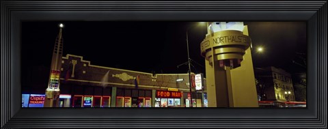 Framed Buildings in a city, Halsted Street, Boystown, Chicago, Illinois, USA Print